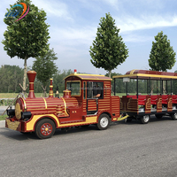 Taman Hiburan anak-anak 24 tempat duduk listrik kereta tanpa jejak wahana dengan lampu musik kereta listrik untuk dijual