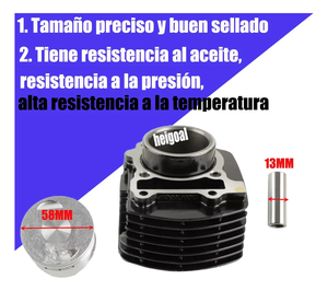 Kit <span class=keywords><strong>de</strong></span> Cilindro <span class=keywords><strong>de</strong></span> Motocicleta <span class=keywords><strong>de</strong></span> Alta Calidad para Yamaha <span class=keywords><strong>FZ16</strong></span>, Bloque <span class=keywords><strong>de</strong></span> Cilindro <span class=keywords><strong>de</strong></span> 58 mm, Anillos <span class=keywords><strong>de</strong></span> Pistón, Kit Completo - Product Image 2