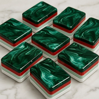 Table de Mahjong de style occidental American Tour avec motif cerf en acrylique pour jeux de cartes et d'échecs