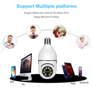 Cámara de Seguridad WiFi con Forma de Bombilla 360 °   Cámara de Seguridad CCTV Inalámbrica para el Hogar con Visión Nocturna a Todo Color de 3MP, PTZ Panorámica y Audio Bidireccional - Product Image 6