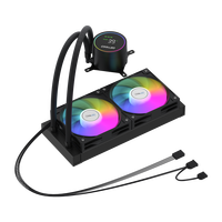 Refroidisseur liquide AIO ARGB COOLLEO ICE Fairy DIG 240 LITE noir 240 mm avec affichage de la température, dissipateur thermique en cuivre, refroidisseur d'eau ARGB pour CPU