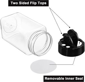 Boîte de rangement pour assaisonnements, pot à épices, shaker, flacon transparent en acrylique PET personnalisé pour sel et condiments, bouteille à poivre pour cuisine - Product Image 3