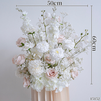 Arrangement personnalisé de fleurs d'hortensia rose blanche Centre de table de mariage de fleurs artificielles Centre de table boule de fleurs