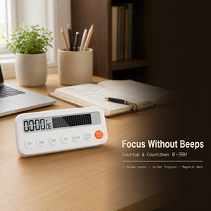 Digitaler Küchentimer, <span class=keywords><strong>Countdown</strong></span>, <span class=keywords><strong>2</strong></span> Stunden, magnetisch, Kunststoff, LCD, geräuschloser Bildschirm, Blitz, 24 Balken, Fortschrittsanzeige, YGH6212 - Product Image 3