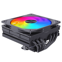 Ventilateur de refroidissement CPU SNOWMAN à 6 caloducs, radiateur de refroidissement CPU personnalisé avec ventilateur PWM 4 broches FRGB, dissipateur thermique à profil bas