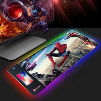 Tapis de souris de jeu à chargement sans fil, grand format, sublimation RGB, écologique, résistant aux rayures, en cuir PU antidérapant, personnalisable