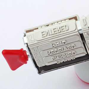 Tampon daté multifonction en caoutchouc <span class=keywords><strong>de</strong></span> bonne qualité Foska, différentes langues, pour l'artisanat, <span class=keywords><strong>base</strong></span> en plastique rétro, rouleau tampon daté - Product Image 4