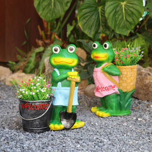 Escultura de Rana de Resina, Decoración de Jardín Impermeable, Adornos de Macetas con Forma de Animales Lindos para Decoración de Patio y Terraza al Aire Libre - Product Image 5
