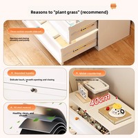 Commode en fer blanc avec boutons ronds colorés, moderne, écologique et durable, à 4 tiroirs pour le rangement de la chambre et du salon