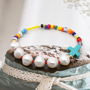 Fait à la main personnalisé Miyuki <span class=keywords><strong>Tila</strong></span> pour Bracelet pour femmes nouveau Design perlé croix arc-en-ciel <span class=keywords><strong>perle</strong></span> d'eau douce pour Bracelet mode - Product Image 3