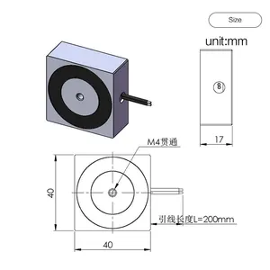 แม่เหล็กไฟฟ้า Dc 20กก. สแควร์ถือไมโครแม่เหล็กยก