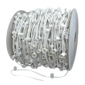 String Party Lights Outdoor C9 1000 Spool 12'' Space Socket Green Wire Christmas Patio Party Used String Light
