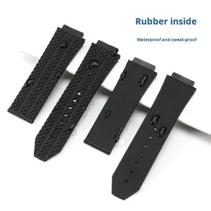 <span class=keywords><strong>Hublo</strong></span> Classic Fusion Bouche Convexe 24*17 26*19mm Remplacement du Bracelet de Montre en Silicone avec Acier Inoxydable - Product Image 2