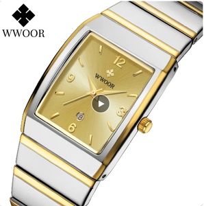 Orologio da <span class=keywords><strong>uomo</strong></span> quadrato di lusso WWOOR 8888, automatico con data, impermeabile, in acciaio inossidabile, orologio da polso al quarzo da <span class=keywords><strong>uomo</strong></span>, elegante e professionale. - Product Image 1