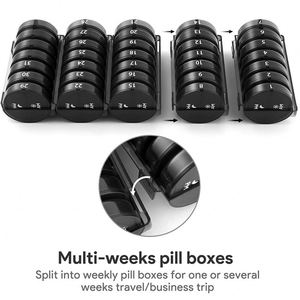 Monthly Pill Organizer 2 Times a Day Daily Pill Cases Large 4 Week <b>Tablet</b> <b>Container</b> - Product Image 3