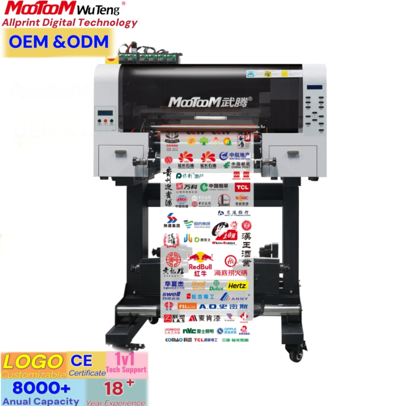 Allprint New UV DTF Printer A3 Stickers Printing Machine Xp600 3-Piece Printhead UV Ink Full-Automatic 3/h Print Speed