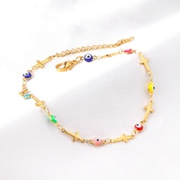 Ason Fashion – bracelet de cheville en acier inoxydable plaqué or 18k, bijoux en forme de cœur avec mauvais yeux colorés, cadeau de cheville réglable, offre spéciale
