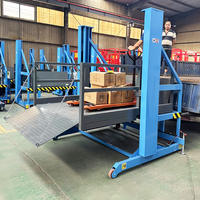 Plateforme de chargement et déchargement hydraulique manuelle mobile compacte, capacité 2-3T, hauteur de levage 1700mm, pour fourgon et conteneur, en acier au manganèse