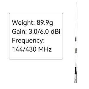 Antena Móvil SG-7200 de Acero Inoxidable Plateada VHF 144/UHF 430 MHz 3.0/6.0dBi con Conector UHF de 18.5 Pulgadas para Radios Móviles de Coche, Uso en Exteriores - Product Image 5