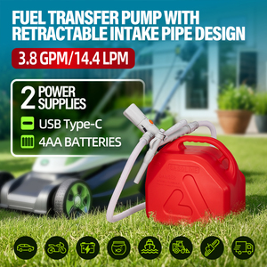 Pompe de transfert de liquide auto-amorçante en plastique à piles, portable, pour essence/diesel/pétrole, station de transfert d'huile manuelle - Product Image 4