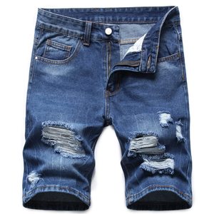 Vente <span class=keywords><strong>en</strong></span> gros Nouveaux shorts <span class=keywords><strong>en</strong></span> <span class=keywords><strong>jean</strong></span> déchirés décontractés pour hommes, coupe slim, tendance, été - Product Image 1