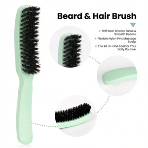 <span class=keywords><strong>Brosse</strong></span> à cheveux incurvée 360 Wave en bois 100% poils de <span class=keywords><strong>sanglier</strong></span> pour hommes, soin de la barbe, logo personnalisé, marque privée - Product Image 4
