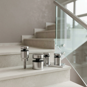 Supporti Moderni a Parete in Acciaio Inox Solido e Cavo <span class=keywords><strong>per</strong></span> <span class=keywords><strong>Ringhiere</strong></span> in Vetro, Resistenti alla Ruggine, Ideali <span class=keywords><strong>per</strong></span> Scale e Balconi - Product Image 2
