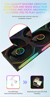 Ventilateurs de refroidissement pour boîtier d'ordinateur RGB sans fil 2025, 3 pièces, 120 mm, avec dissipateur thermique en aluminium, kit Prism 12