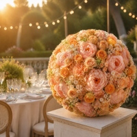 JFD Hochwertige Moderne Orange Künstliche Seiden-Hortensien-Rosen-Kugel Hochzeitstisch-Arrangement Anpassbare Größe