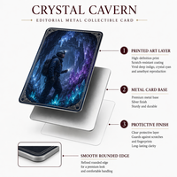 Carte de collection personnalisée en métal, série Crystal Cavern, impression HD, souvenir, cadeau, vente en gros, usine OEM ODM
