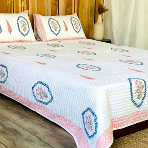 Wholesale Eco-Friendly Knitted Hand Block Printed 100% Cotton <b>Quilted</b> <b>Bedspreads</b> Bedcover - Product Image 1