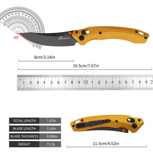 Cuchillo Plegable ZMRYDS con Mango de Aluminio, Hoja de Acero Inoxidable con Punta de Lanza, Perilla de Pulgar, Cuchillo de Camping, Grado DIY, Uso en Exteriores, OEM - Product Image 2