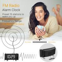 Neue Digitale Projektions-Tischuhr Metall-Wanduhr mit LED-Projektor und Radio