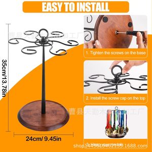 Estante de madera para guardar medallas, moderno y minimalista, expositor de placas conmemorativas para el hogar, combinación de madera maciza y hierro. - Product Image 3