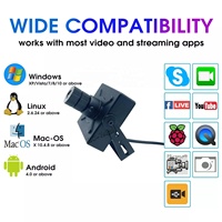 Kamera CCTV Mini, lensa telefoto HD 1080P 42*42MM, kamera USB Mini CMOS UVC OTG 30fps Plug & Play UVC Free Drive