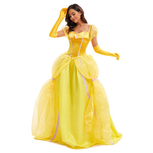 Disfraz de Princesa Bella de La Bella y la Bestia, Amarillo, para Mujer Adulta, Sin Etiqueta, Primavera 2025 - Product Image 5