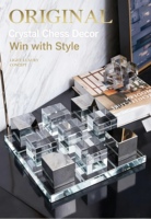 Échiquier en cristal de haute qualité, modèle géométrique, forme spéciale, design unique, échiquier en cristal XO