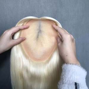 Extensiones de Cabello Natural Remy Brasileño de 14 Pulgadas, Trama Recta, Base Mono, Nudos Invisibles, 130% de Densidad, Tamaños 6x8", 7x9", 8x10" para Mujer - Product Image 4