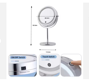 Espejo de Maquillaje Compacto con Aumento de 7X, Espejo de Vanidad LED de Doble Cara con Acabado Cromado, Versátil para un Cuidado de la Piel y Maquillaje Precisos - Product Image 6