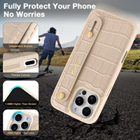 Étui de téléphone personnalisé OEM en cuir microfibre grain alligator de luxe pour 17/18 Pro Max, étanche et antichoc, avec logo estampé à chaud