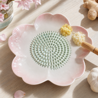 Râpe à gingembre en céramique, design pomme, avec centre de broyage texturé pour l'ail, les zestes de citron vert et les épices, pour la cuisine domestique