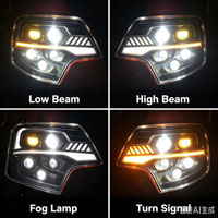 Ensemble de phares à LED complets, 4 faisceaux faibles et 10 faisceaux forts, phare de remplacement pour camion lourd Howo T7H A7 TX T5G
