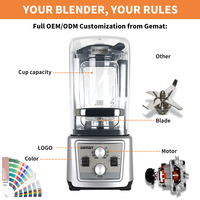 Gemat 6 Liter Grote Capaciteit Commerciële Blender Heavy Duty Liquidificador met Geluidsdempende Professionele Smoothie Blender Machine