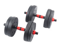 Ensemble d'haltères réglables 40 kg en ciment et PVC, plaques de poids noires, poignée en mousse, équipement de fitness pour entraînement complet du corps