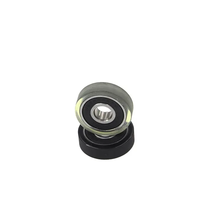 ID 8mm OD 24 26 28 mm PU Coated Plastic Cover Roller with Bearing 8X24X7 8x26x7 8x28x7 8x28x8 8x28x10 Plastic Roller Bearing