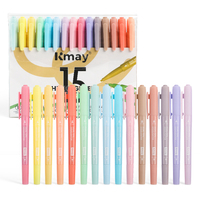 Kmay K-378-15 Disponible en 6 couleurs Haute performance Largement applicable Pointe double extra fine/ciseau Ensemble de marqueurs surligneurs