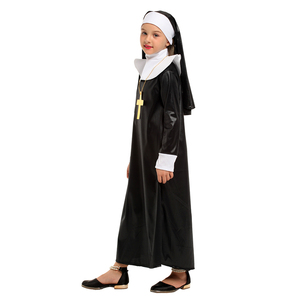 Costume da <span class=keywords><strong>Suora</strong></span> Nero per Bambine, <span class=keywords><strong>Vestito</strong></span> per Halloween, Carnevale, Feste e Spettacoli Teatrali - Product Image 3