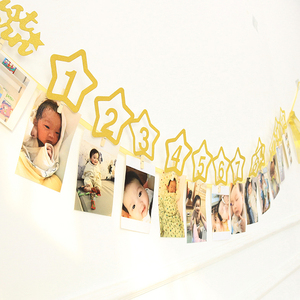 Striscione Cornice Portafoto 12 Mesi, Decorazioni <span class=keywords><strong>Primo</strong></span> <span class=keywords><strong>Compleanno</strong></span> Bambini, Forniture per Feste 1° Anno Neonato/a - Product Image 2