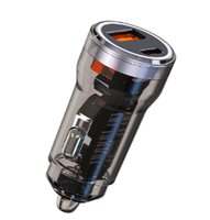 Charger Mobil Transparan PD30W QC3.0 A+C Pengisian Cepat Grosir, Charger Mobil Cepat Tipe-C untuk Ponsel, Tablet, Kamera