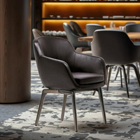 Ensemble de table et de chaises de salle à manger en cuir souple, mobilier de restaurant moderne et polyvalent, roulettes pour école, hôtel, bar, style moderne élégant